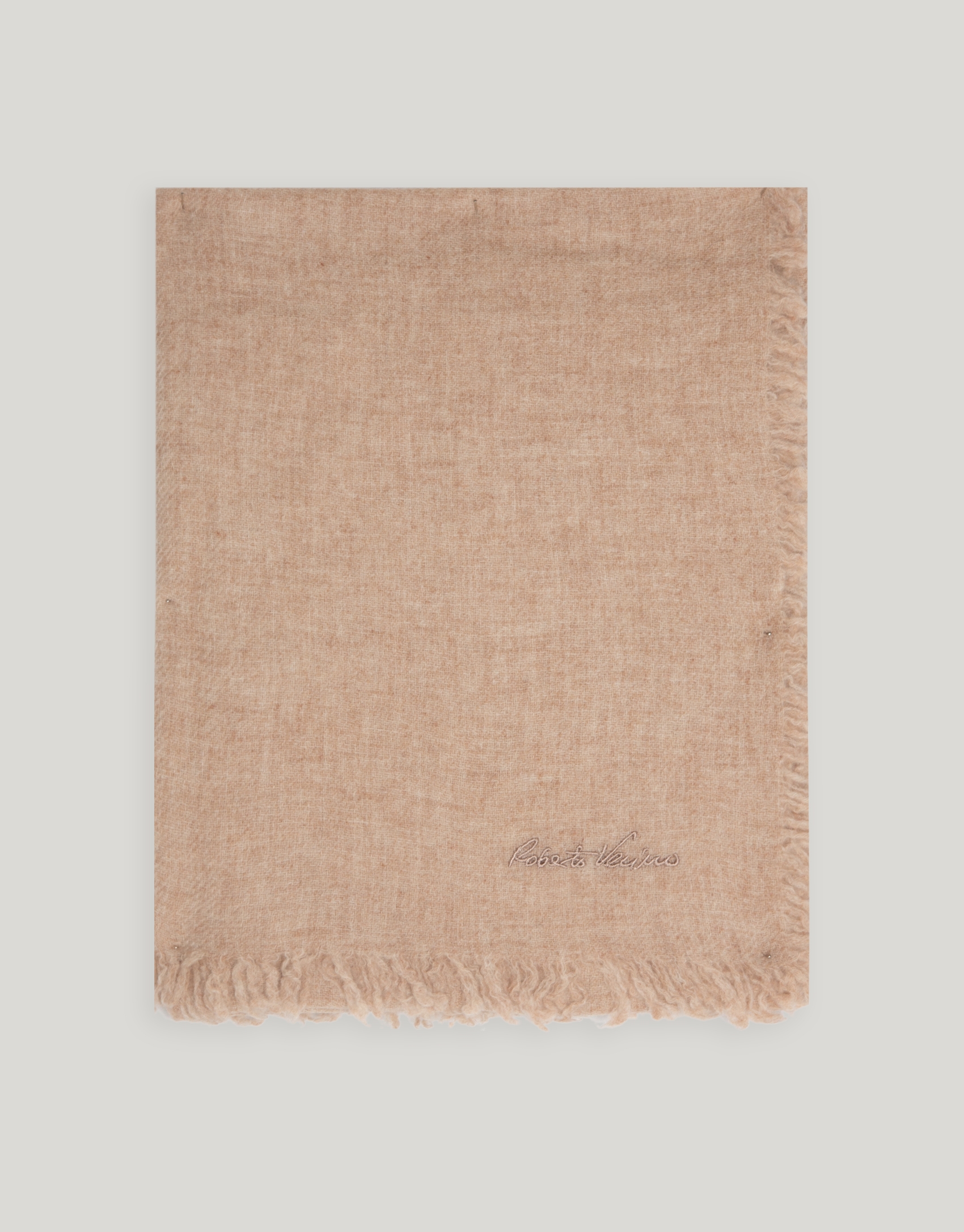 Beige melange wool scarf