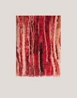 Red striped wool scarf