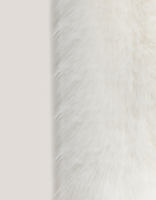 Cream fur-effect maxi scarf