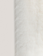 Cream fur-effect maxi scarf