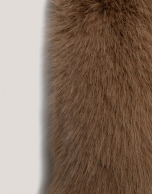 Beige fur-effect maxi scarf