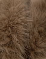 Short beige fur effect scarf