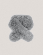 Grey fur effect collar