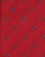 Corbata de seda roja jacquard flor marino