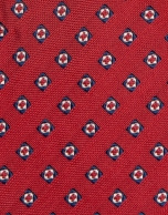 Corbata de seda roja jacquard marino