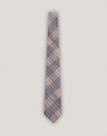 Corbata de cuadros seda gris