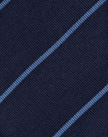 Blue silk tie with light blue lines