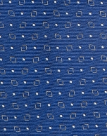 Blue silk tie with silver jacquard 