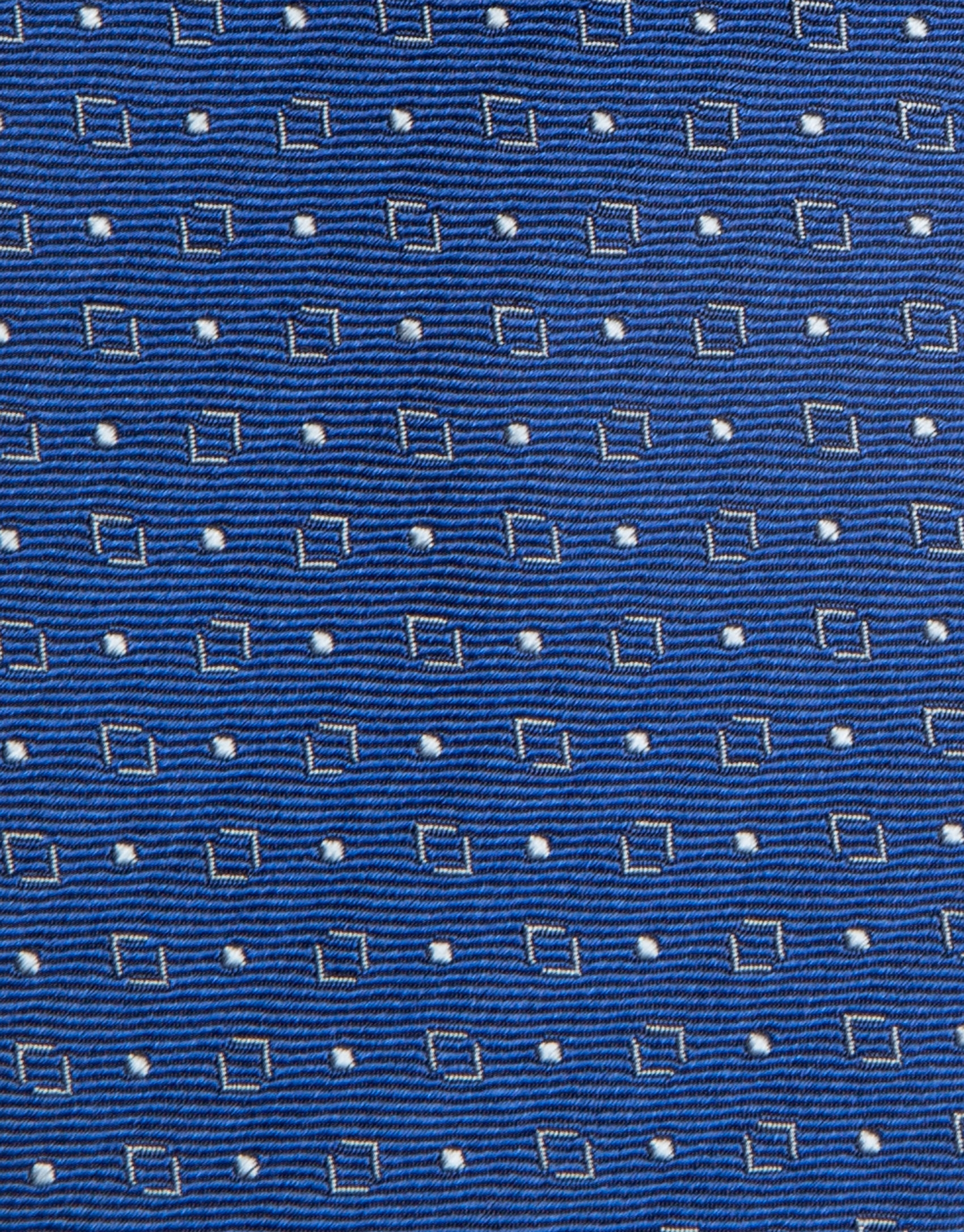 Corbata de seda azul con jacquard plata