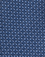 Corbata de seda tonos azules jacquard hojas