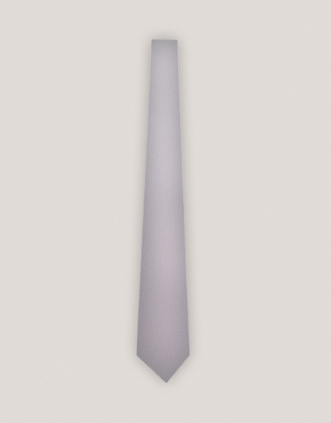 Corbata de seda gris