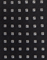 Black silk tie with silver jacquard 