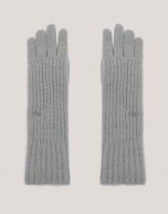 Gray alpaca and cashmere gloves