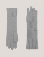 Gray alpaca and cashmere gloves