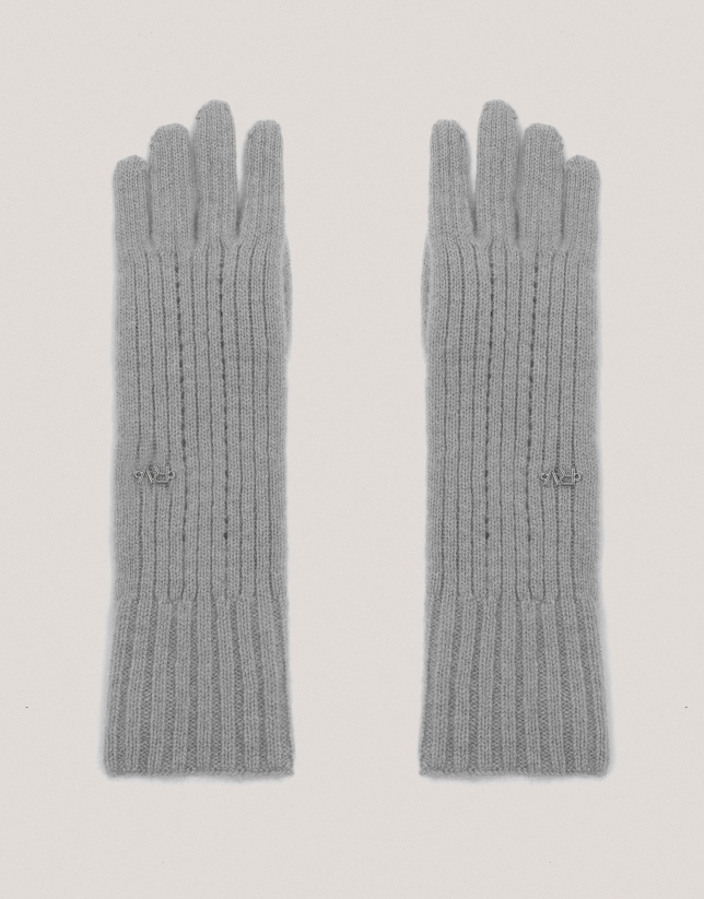 Guantes alpaca y cashmere gris