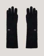 Black alpaca and cashmere gloves