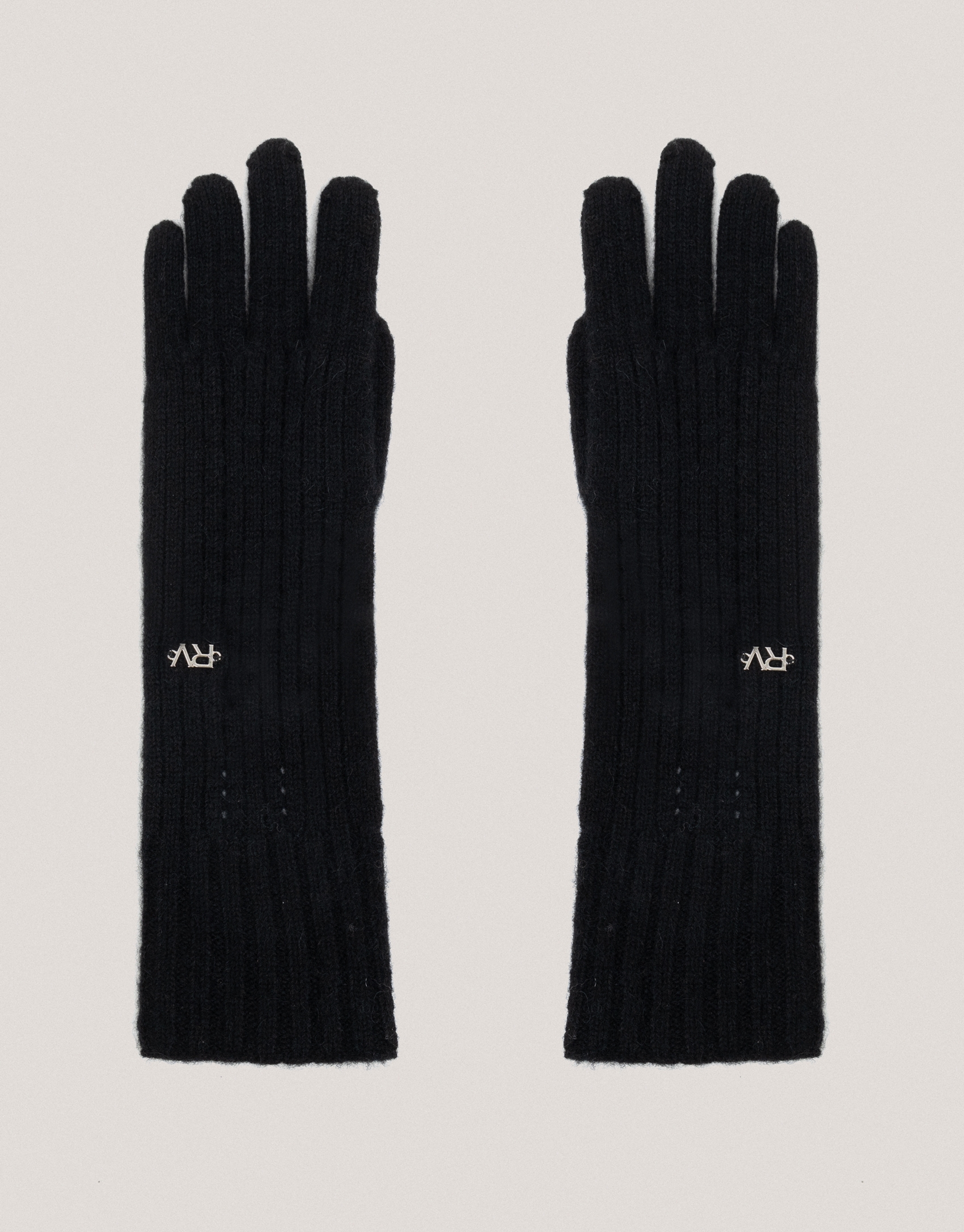 Black alpaca and cashmere gloves