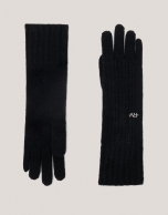 Black alpaca and cashmere gloves