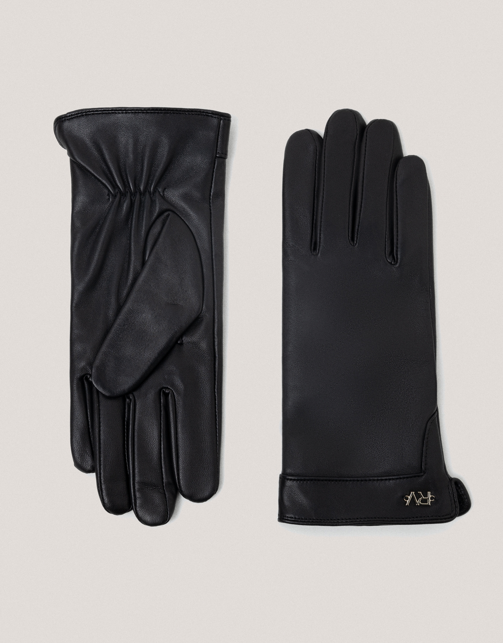 Black leather gloves