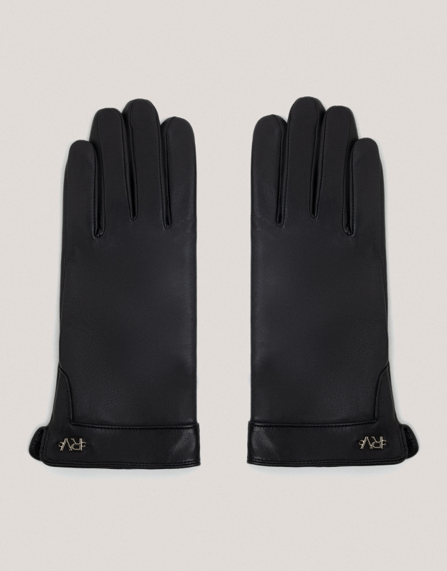 Guantes piel negros