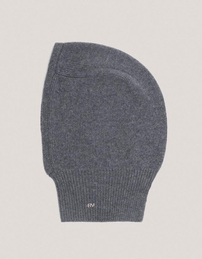 Gorro pasamontañas lana y cashmere gris