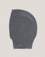 Gray wool and cashmere ski mask type cap