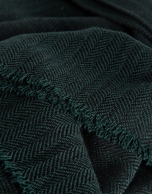 Dark green herringbone scarf 