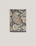 Mink and gray paisley scarf