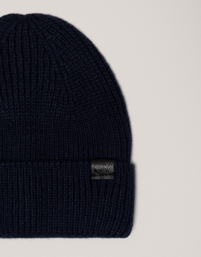 Navy blue knit cap