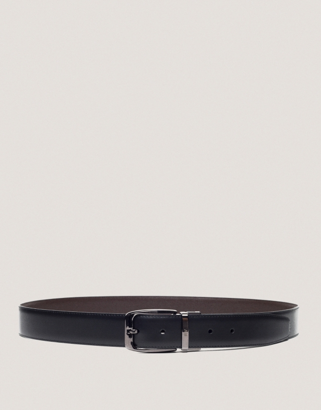 Black and brown reversible belt