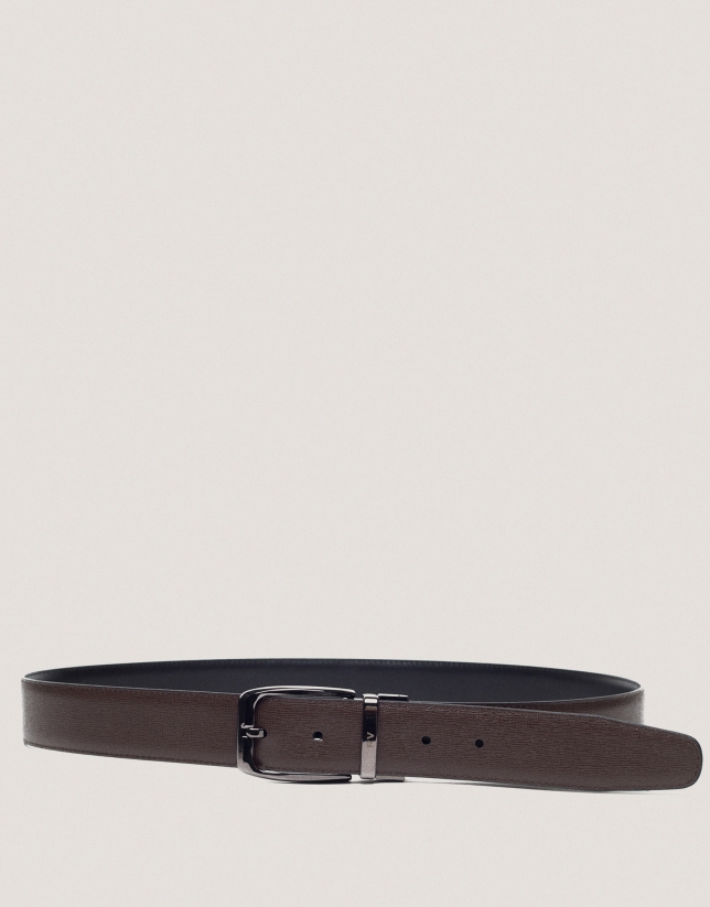 Black and brown reversible belt