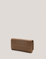 Large camel quilted leather Linda wallet 