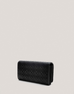 Large black quilted leather Linda wallet 