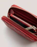 Red quilted leather Linda wallet and coin purse