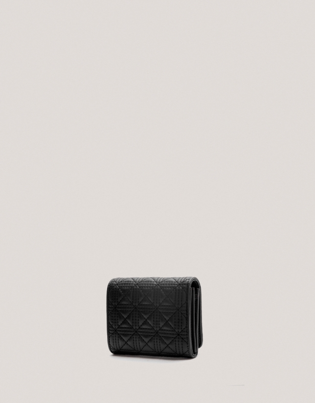 Black medium size Linda quilted leather wallet 