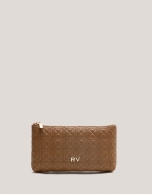 Camel quilted leather Linda vanity case