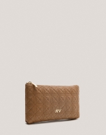 Camel quilted leather Linda vanity case