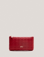 Red quilted leather Linda vanity case