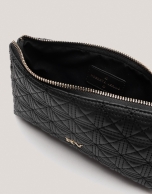 Black quilted leather Linda vanity case