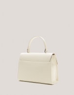 Light beige leather midi Mía handbag