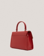 Red leather midi Mía handbag