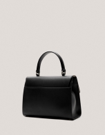 Black leather midi Mía handbag