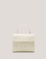 Light beige leather mini Mía handbag