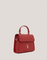 Red leather mini Mía handbag