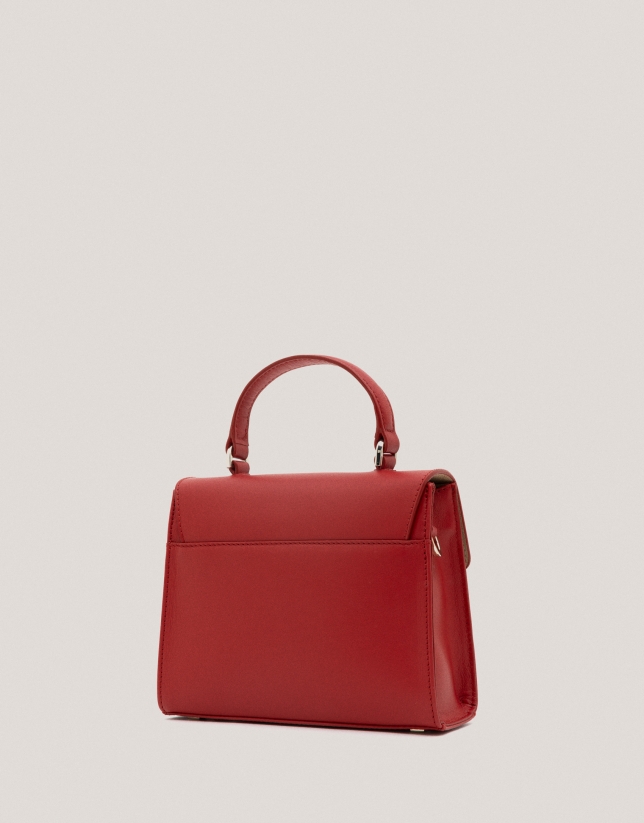 Red leather mini Mía handbag