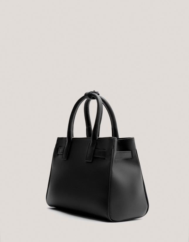 Black leather Mini Emily Satchel bag