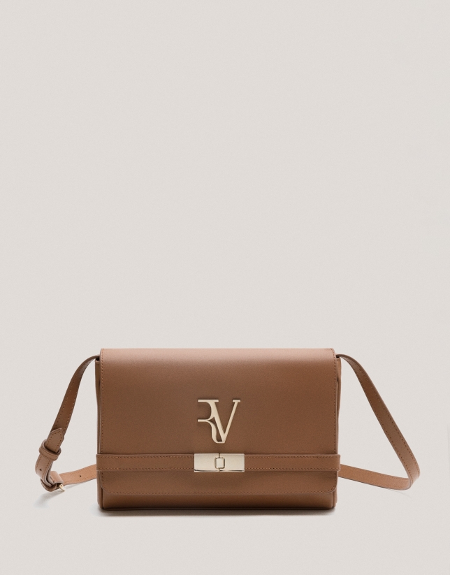 Camel leather Emily Satchel shoulder bag 