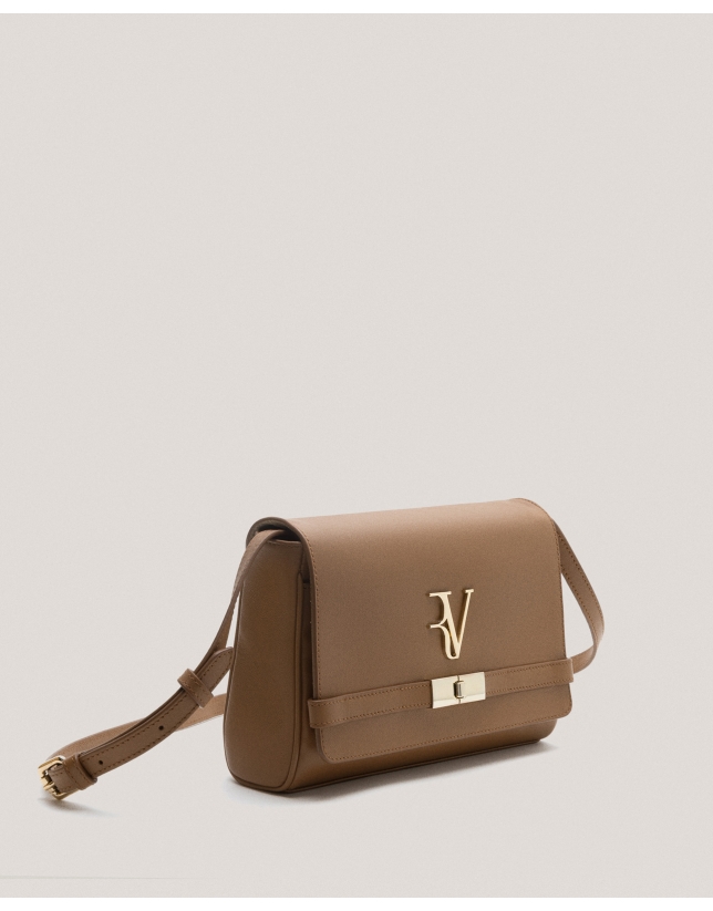 Camel leather Emily Satchel shoulder bag 