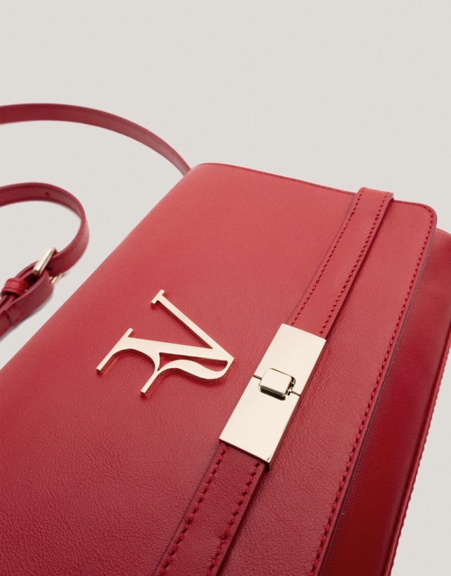 Red leather Emily Satchel shoulder bag 