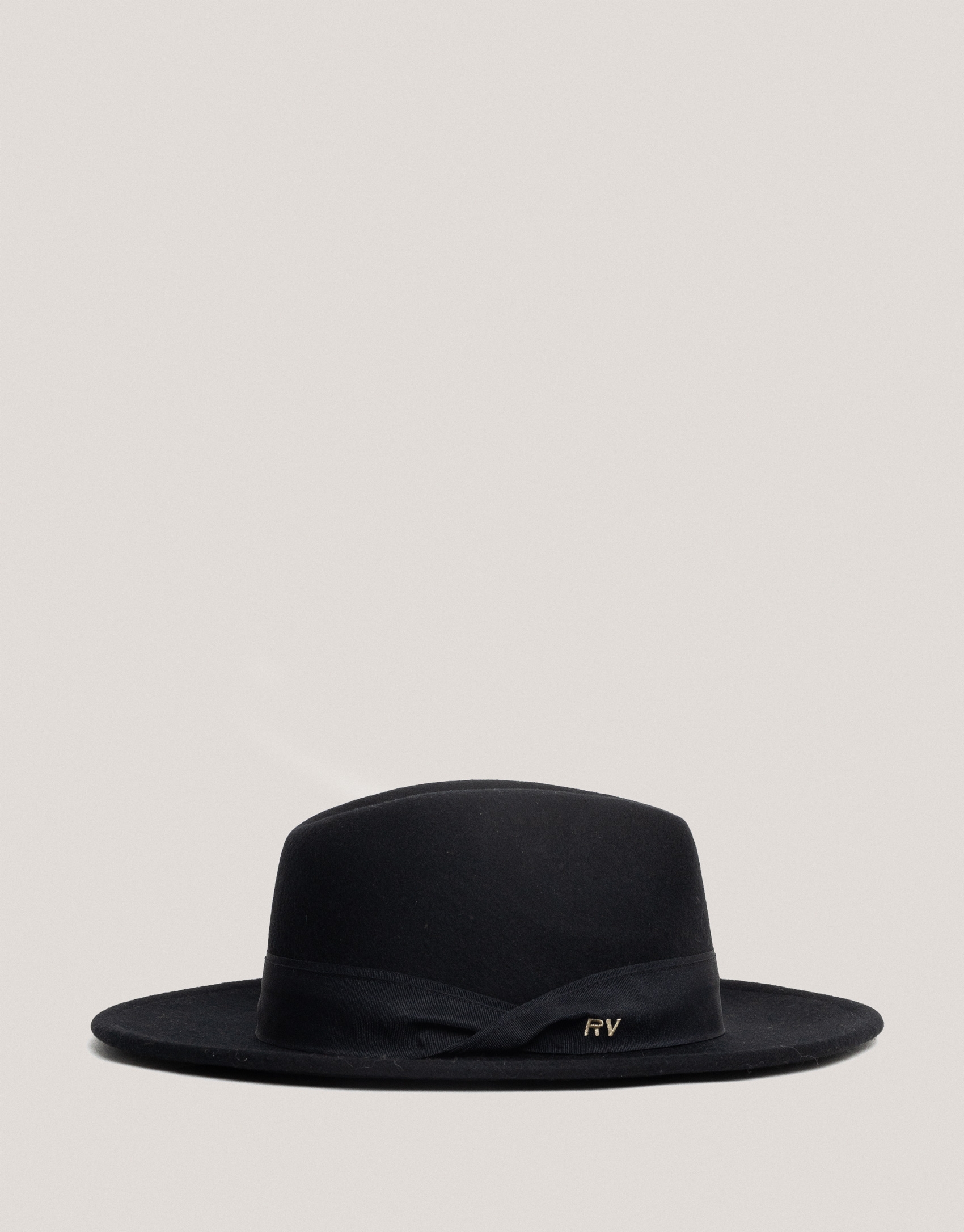 Black, wide-brimmed felt hat